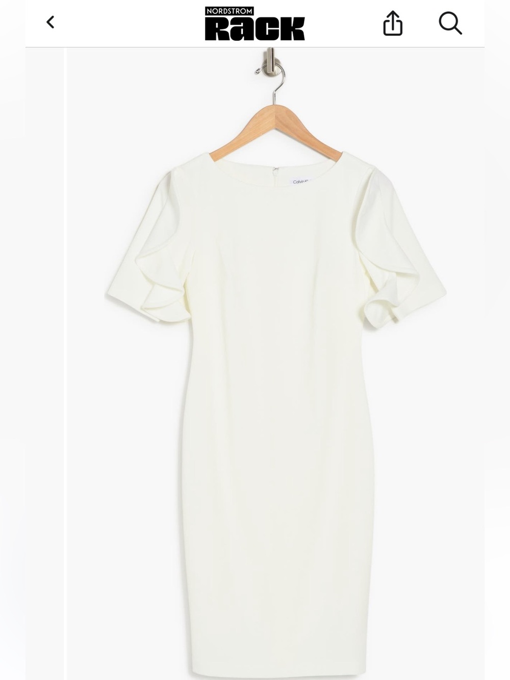 Calvin Klein Ruffle Sleeve Scuba Crepe Sheath Dress